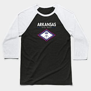 Arkansas Disc Golf - Flag Dark Baseball T-Shirt